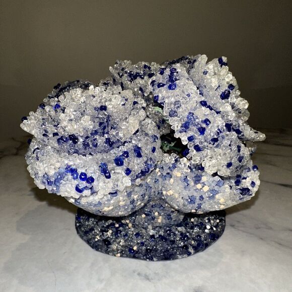 Vintage Handmade Fused Melted Plastic Popcorn Flowers Bowl Vase Retro Boho ART - Picture 4 of 15